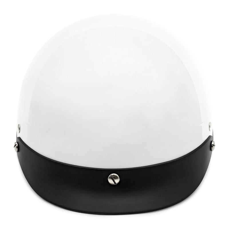 VCAN - V502:22 Cruiser Gloss White Motorcycle Half Helmet (Small) - Image 3